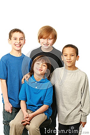 Diverse group of boys Stock Photo