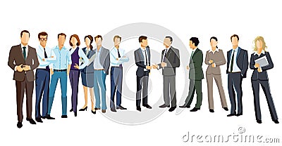 Diverse group of business professionals Vector Illustration