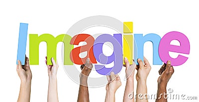 Diverse Group of Hands Holding Imagine Stock Photo