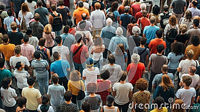 Diverse Group of People from Above Top View Stock Photo