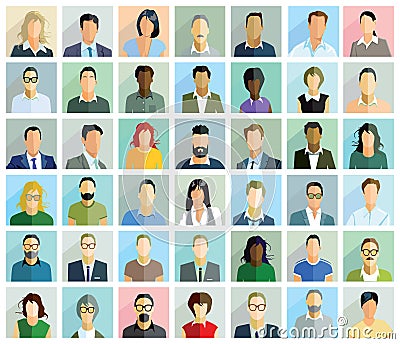 Diverse group of people cards Vector Illustration