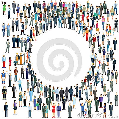 Diverse group of people forming a circle Vector Illustration