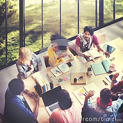 Diverse Group People Working Together Concept Stock Photo
