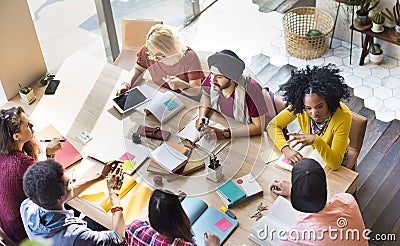 Diverse Group People Working Together Concept Stock Photo