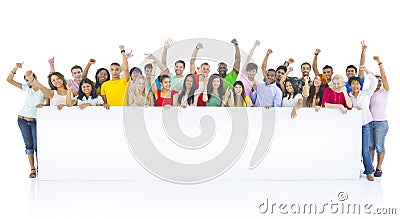 Diverse Group of Young People Celebrating Stock Photo