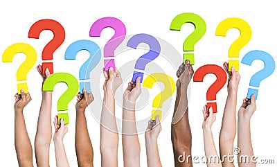 Diverse Hands Community FAQs Question Concept Stock Photo