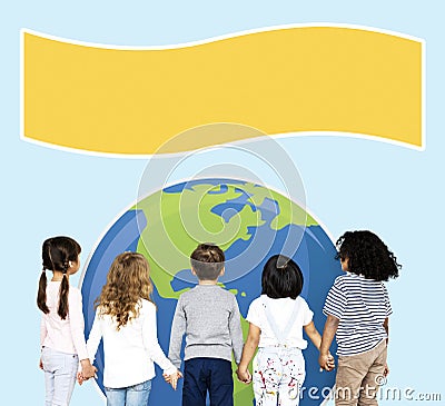 Diverse kids protecting the world for an environment awareness campaign Stock Photo