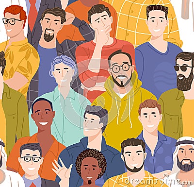 Diverse male seamless vector. Vector Illustration
