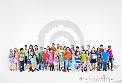 Diverse Multi-Ethnic Group of Children Stock Photo