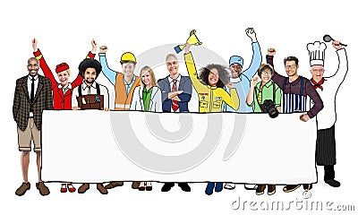 Diverse Multiethnic People with Different Jobs Stock Photo