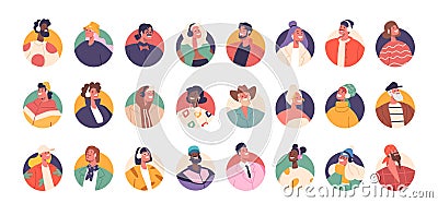 Diverse People Avatars Set Featuring A Wide Range Of Customizable Characters Representing Different Ages Vector Illustration