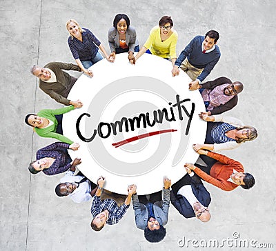 Diverse People in a Circle with Community Concept Stock Photo