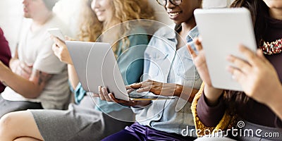 Diverse People Electronic Devices Concept Stock Photo