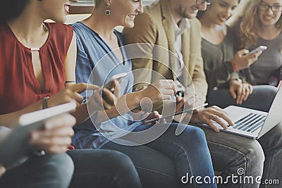 Diverse People Electronic Devices Connection Concept Stock Photo