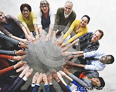 Diverse People Friendship Togetherness Connection Aerial View Co Stock Photo