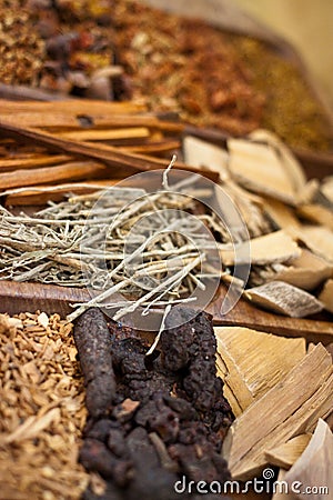 Diverse spices in Asia Stock Photo