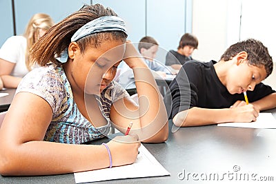 Diverse Students - Objective Testing Stock Photo