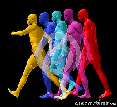 Diverse Walkers Stock Photo