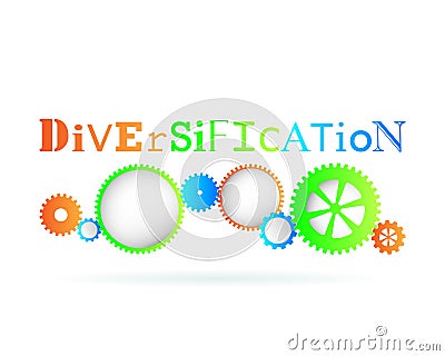 Diversification Gears Vector Illustration