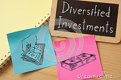Diversified investments are shown on the business photo using the text Stock Photo