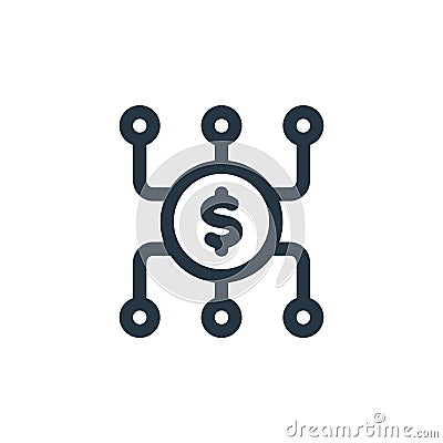 diversify icon vector from investment concept. Thin line illustration of diversify editable stroke. diversify linear sign for use Vector Illustration