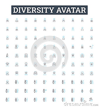 Diversity avatar vector line icons set. Different, Avatar, Variety, Inclusion, Plurality, Diversity, Panoply Vector Illustration