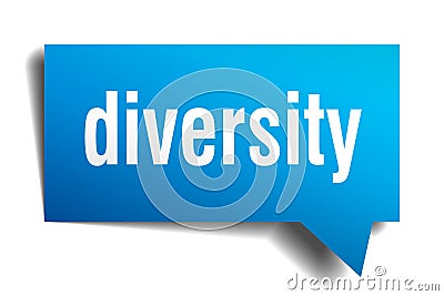 Diversity blue 3d speech bubble Vector Illustration