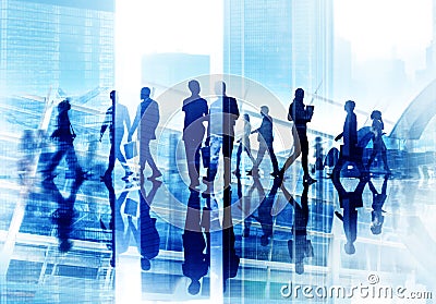 Diversity Business People Coorperate Rush Hour Concept Stock Photo