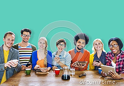 Diversity Casual Team Meeting Brainstorming Cheerful Concept Stock Photo