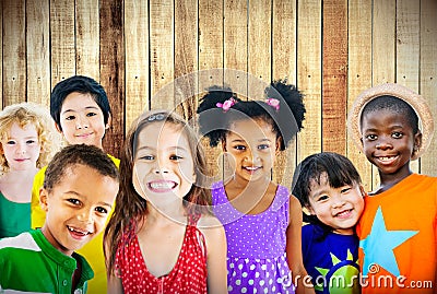 Diversity Children Friendship Innocence Smiling Concept Stock Photo