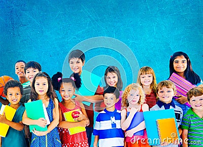 Diversity Children Friendship Innocence Smiling Concept Stock Photo