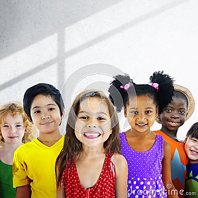 Diversity Children Friendship Innocence Smiling Concept Stock Photo