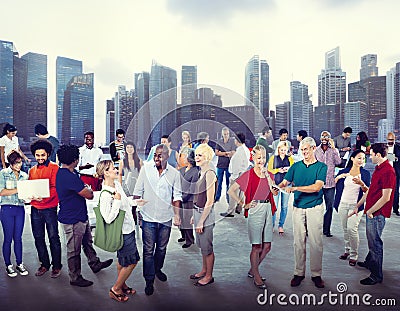 Diversity Community Business People Cityscape Background Concept Stock Photo