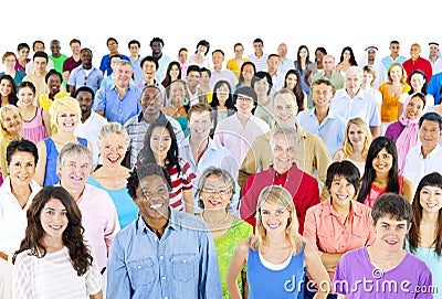 Diversity Community Celebrate Cheering Crowd Concept Stock Photo