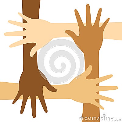 Diversity concept design, hands connected Vector Illustration