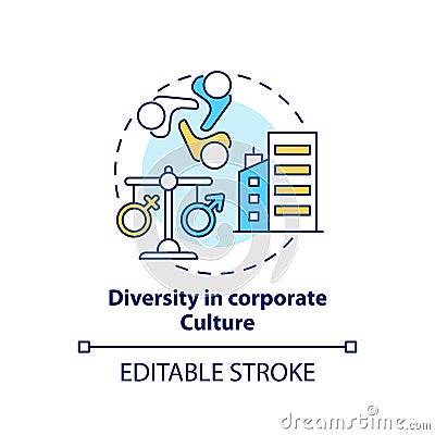 Diversity in corporate culture concept icon Vector Illustration