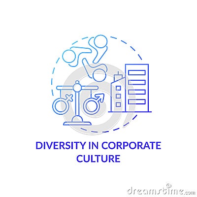 Diversity in corporate culture concept icon Vector Illustration