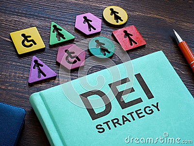 Diversity, equity and inclusion DEI strategy and colorful figurines. Stock Photo