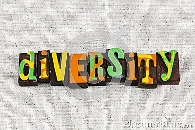 Diversity human rights equality gender racial fairness Stock Photo