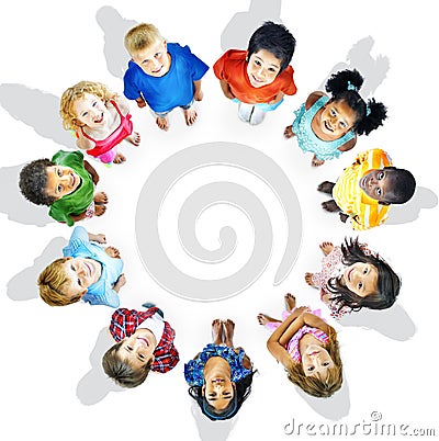 Diversity Innocence Children Friendship Aspiration Concept Stock Photo