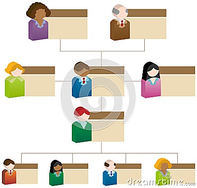 Diversity Organizational Chart Vector Illustration