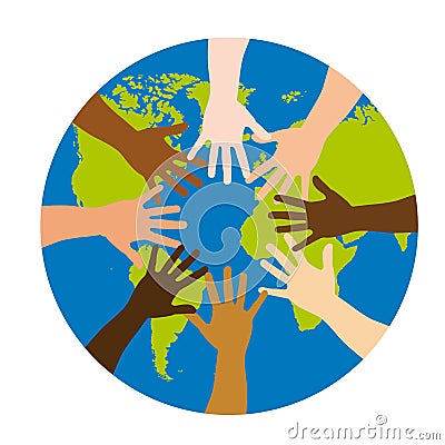 Diversity over world Vector Illustration