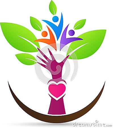 Diversity people care hand tree Vector Illustration