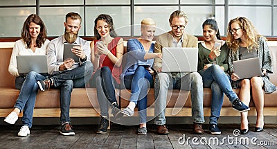 Diversity People Connection Digital Devices Browsing Concept Stock Photo