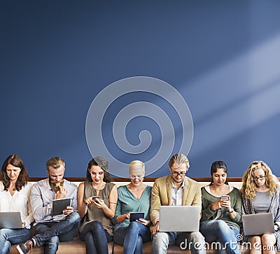 Diversity People Connection Digital Devices Browsing Concept Stock Photo