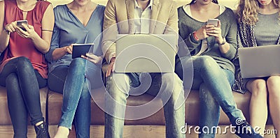 Diversity People Connection Digital Devices Browsing Concept Stock Photo