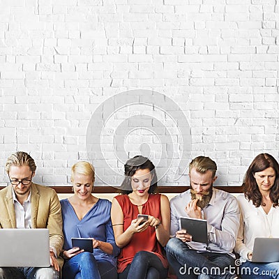 Diversity People Connection Digital Devices Browsing Concept Stock Photo