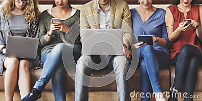 Diversity People Connection Digital Devices Browsing Concept Stock Photo