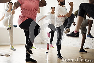 Diversity People Exercise Class Relax Concept Stock Photo