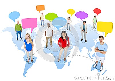 Diversity People Global Communication Connection Speech Concept Stock Photo